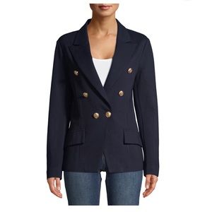 Attitude Unknown Double Breasted Navy Blazer